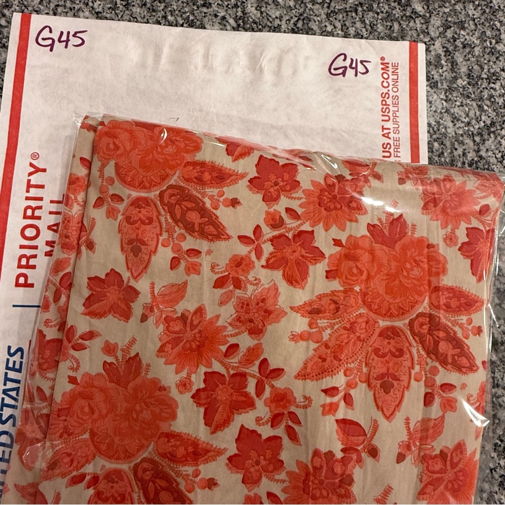 Sezane Teva Floral One-Shoulder Dress 44 US 12 France Coral Cream Maxi Vacation - Picture 16 of 16